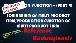 Equilibrium of Multiproduct firm Production Function of Multiproduct firm Malayalam explanation [upl. by Herta]