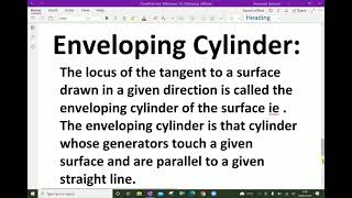 Analytical Soldi Geometry   Equation of enveloping cylinder   125 [upl. by Avat]