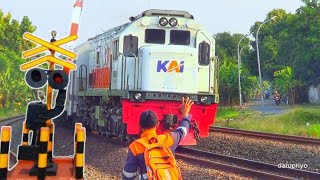 TOP RUTE KERETA TERJAUH JAKARTA BANYUWANGI ‼️Hunting Kereta Api Blambangan Ekspres Di JPL 213 Tegal [upl. by Reeva124]