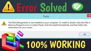 FIXED Disk Defragmenter is not installed in your computer  WINDOWS 8 SOLVED 100 WORKING  In HINDI [upl. by Mellins]