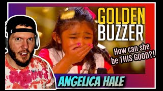 Angelica Hale GIRL ON FIRE Reaction  9 year old Angelica Hale gets Golden BUZZER on AGT REACTION [upl. by Helsell]