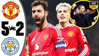 Man United Vs Leicester 52💥 Extended Highlights Carabao cup 202425  All Goals [upl. by Ecadnac863]