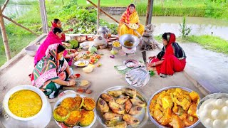 বাড়িতে পুজো উপলক্ষে ভোগের খিচুড়ি রান্না করলাম সাথে নবরত্নবেগুনভাজইলিশমাছ ভাজামিষ্টি  khichuri [upl. by Calida]