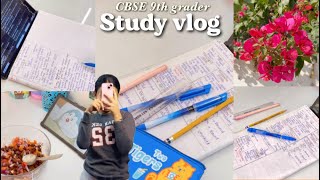 CBSE 9th grader STUDY VLOG  Study with me  A day in my life  Aesthetic  eating  💕 [upl. by Yltsew]