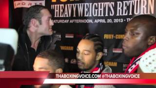 TYSON FURY VS STEVE CUNNINGHAM FACE OFF ALMOST FIGHT [upl. by Noonan381]