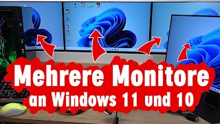 Mehrere Monitore an einem PC oder Laptop anschließen Windows 11 und 10  welche Adapter und Kabel [upl. by Dnaleel]