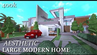 Aesthetic Large Modern Home  ExteriorInterior  400k  Bloxburg Speedbuild [upl. by Findley256]