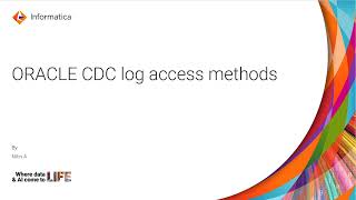 Oracle CDC Log Access Methods [upl. by Einafpets763]