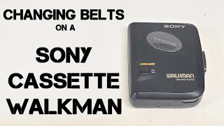 REPLACING BELTS in a SONY CASSETTE WALKMAN  Its Easy [upl. by Nikaniki]