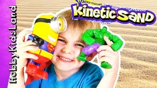 Kinetic Sand Hulk Sand Castle Kinder Surprise with HobbyFrog by HobbyKidsLand [upl. by Airrotal]