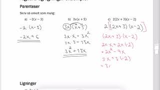 1P Algebra  Parenteser [upl. by Yesnik]