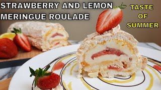 Strawberry and Lemon Meringue Roulade Taste of Summer [upl. by Nivej]