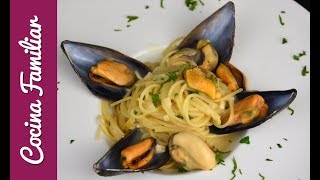 Espaguetis con mejillones a la marinera  Recetas caseras fáciles de Javier Romero paso a paso [upl. by Sharyl]