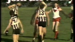 John Bourke Trips Up Umpire 1985 Collingwood Vs Sydney 2nds [upl. by Ynnor]