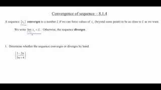 Screencast 814 Convergence of a sequence [upl. by Anastassia]