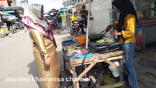 PNS CANTIK SERAGAM LICIN jajan receh 🏜️pasar ikan gudang lelang 🌟 mama cantik bertudung satin licin✨ [upl. by Eleanora]