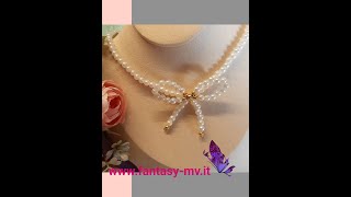 Tutorial Collana con fiocco 🎀 FantasyManuelaVio [upl. by Puri312]