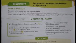 Grammaire  Les pronons personnels compléments dobjet directs COD page 132 [upl. by Adlihtam304]