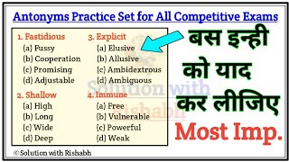 Most Important Antonyms for All Competitive Exams Antonyms in EnglishImportant Antonyms in English [upl. by Brenda]