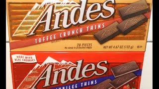 Andes Toffee Crunch Thins amp Cherry Jubilee Thins Review [upl. by Barron]