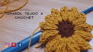 Girasoles tejidos a crochet  Flores tejidas [upl. by Sandstrom298]