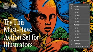 1Click Distress Stipple and Separate Your Artwork in Photoshop [upl. by Ayikahs]