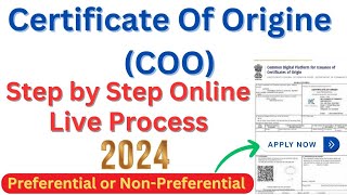 Certificate of origin online application COO on DGFT portal  How to Apply COO safta Sapta dgft [upl. by Ennovyhs]