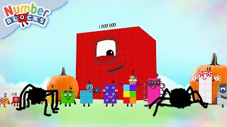 ¡Halloween en el País de los Números 🎃 Números mágicos 👻 Contando hasta 1000000  numberblockses [upl. by Larentia]