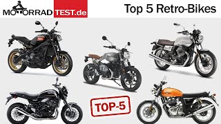 Top 5 RetroBikes  Vergleich schöner moderner Motorräder mit klassischem Look [upl. by Lazes]