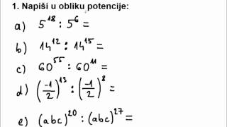 Dijeljenje potencija jednakih baza [upl. by Fryd]