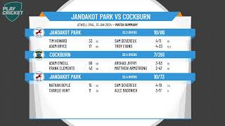 South Metropolitan CA  Senior Men 1st Grade  Rd11  Jandakot Park v Cockburn  Day 2 [upl. by Sonafets526]