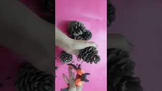 How To Make Pine Cone Flowers I Decoration Ideas at Home using Pine Cones shorts [upl. by Adigirb139]