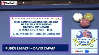 RUBÉN LEGAZPI  DAVID ZAPATA LIGA ESPAÑA DIV HONOR 2324 J5 16122023 1800 [upl. by Rocker81]