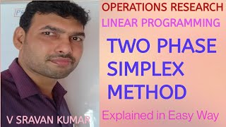 TWO PHASE SIMPLEX METHOD IN TELUGU VATAMBEDUSRAVANKUMAR [upl. by Forest784]