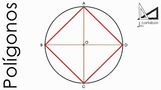 Construcción del cuadrado inscrito en una circunferencia Polígono de 4 lados [upl. by Francesca]