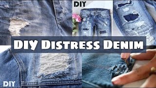 DIY Distress Jeans  Top Most 4 Ripped Distressed Denim [upl. by Bryana]