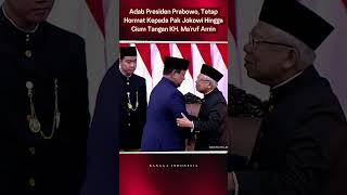 Adab Prabowo meski sudah dilantik tetap hormat kepada Jokowi hingga dium tangan KH MarufAmin ❤️👏 [upl. by Vladamir]