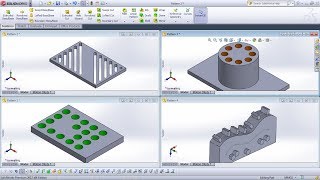 SolidWorks Pattern Feature Tutorial Complete  Linear Circular Pattern Curve Driven Pattern [upl. by Anirrok854]