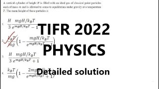 TIFR 2022 physics solutions statistical mechanics [upl. by Sib]