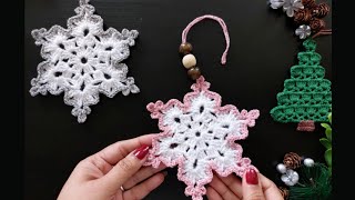 DiY Christmas Snowflakes  Crochet Christmas Ornaments diy crochet crochetworldcreations [upl. by Wrennie]