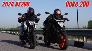 NEW 2024 NS200 vs KTM Duke 200 Drag Race [upl. by Dustie221]