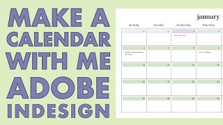 How to Make a Calendar in Adobe InDesign [upl. by Standing]