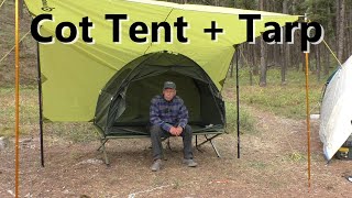 A Cot Tent that LEAKS no problem [upl. by Leahcimsemaj406]