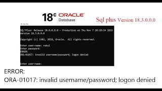 How to change Oracle Database 18c sql plus username and password using cmd [upl. by Parent281]