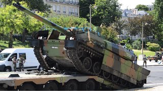 Leclerc tanks and other vehicles after 14th July parade in Paris [upl. by Nikaniki]