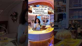 What I ate in business class from NY to Milan flying Emirates travel businessclass shorts vlog [upl. by Mitchell204]