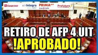 APROBADO RETIRO DE AFP 4 UIT 2024 Pleno del Congreso aprueba RETIRO DE AFP 2024 [upl. by Aipmylo]