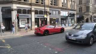 Mario Balotelli drives around Manchester in Red Ferrari [upl. by Katee]