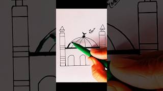 Wo Mera nabi haMasjid drawingislamicMasjidislamicvideokids artkids drawingShortsviral art [upl. by Sivat]