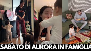 AURORA RAMAZZOTTI sabato in famiglia con CESARE Casa e bimbo bellissimi [upl. by Pogue]